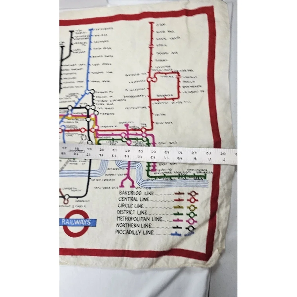 Vintage London Underground Map‎ Tea Towel Linen Lamont Ireland Railways